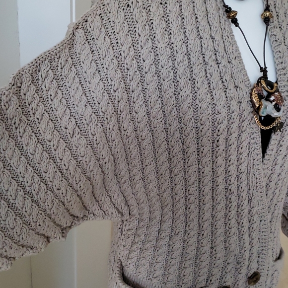 🔥HP🔥HANDCRAFTED Cardigan/Blazer Jacket, Tan, SZ S, - Picture 5 of 13